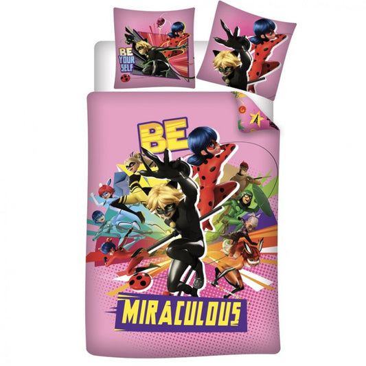 Miraculous Ladybug gultasveļas komplekts "Be Your Self" 140–200 cm, 63–63 cm mikrošķiedra