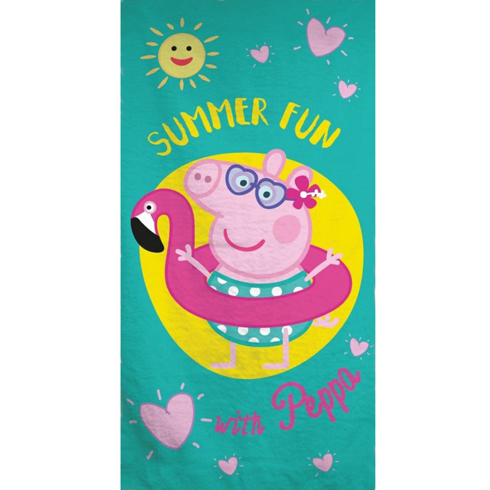 Peppa Pig vasaras vannas dvielis, pludmales dvielis 70x140cm (ātri žūstošs)