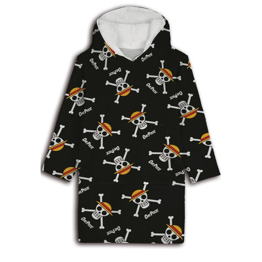 One Piece Skull flīsa sega pieaugušajiem, pončo