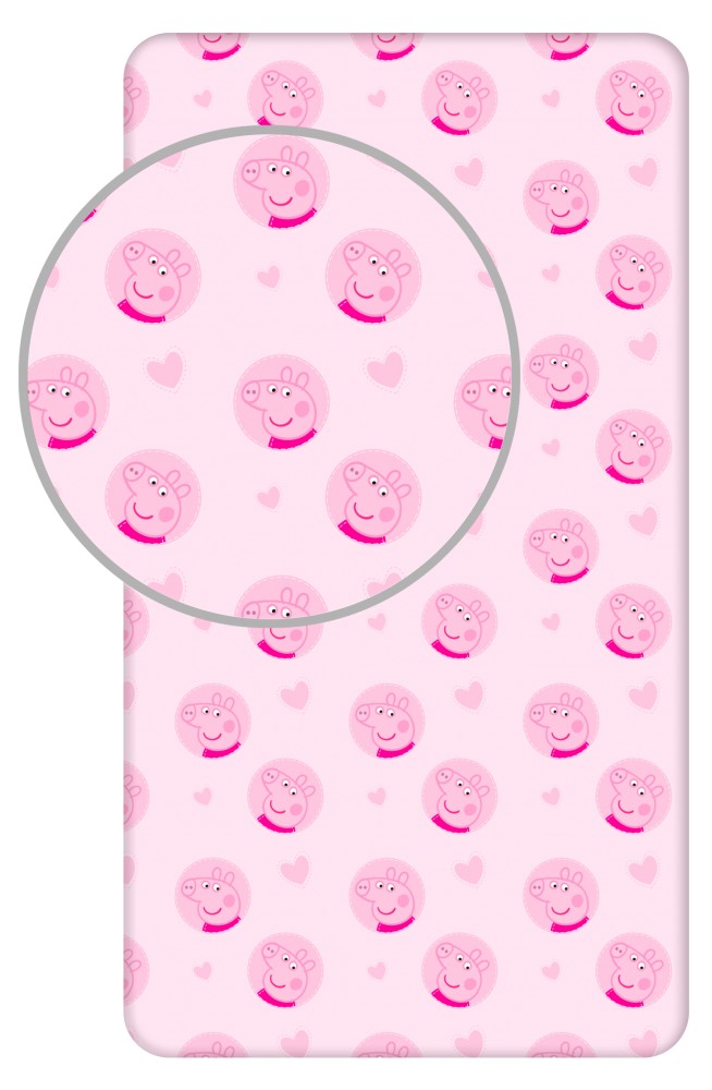 Peppa Pig Sirds palags ar gumiju 90x200 cm
