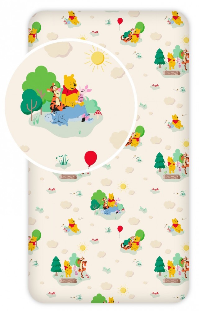 Disney Vinnija Pūka rotaļu palags ar gumiju 90x200 cm