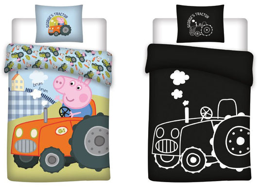 Peppa Pig gultasveļas komplekts ar spīdumu tumsā 140x200cm, 70x90cm