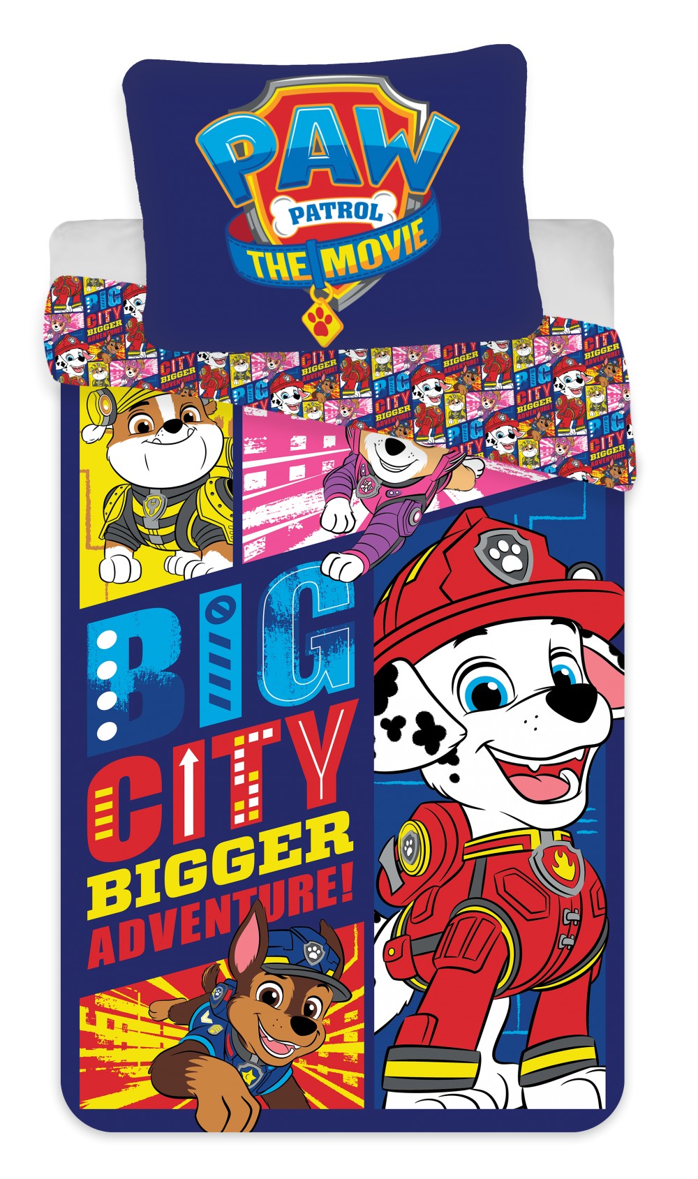 Ķepu patruļa Big City bērnu gultasveļas komplekts 100–135 cm, 40–60 cm