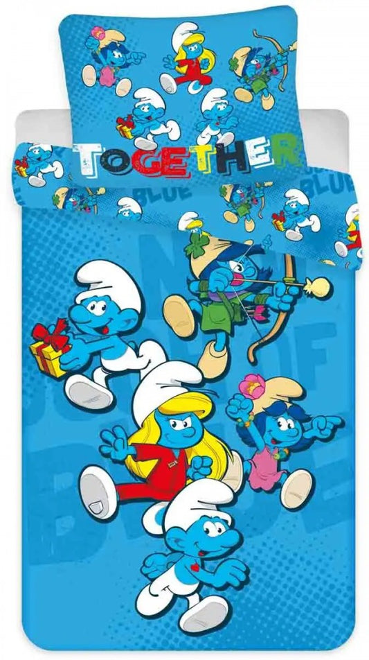 Smurfs Together bērnu gultasveļas komplekts 100–140 cm, 40–45 cm