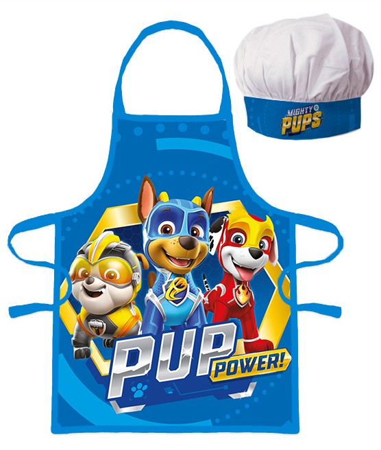 Ķepu Patruļa Mighty Pups bērnu priekšautu komplekts ar 2 daļām