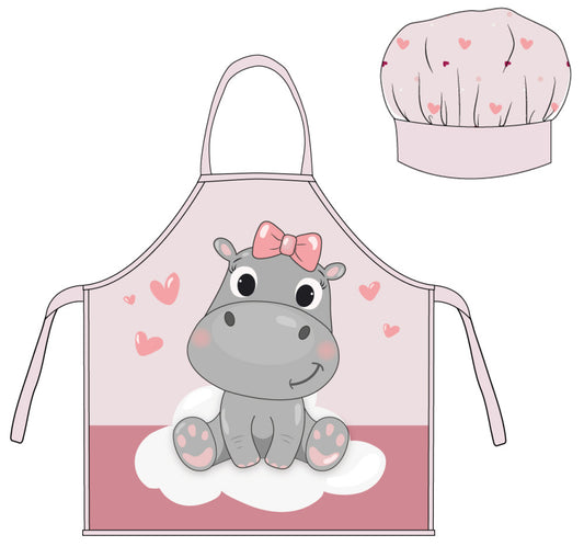 Hippo rozā Hippo bērnu priekšautu komplekts, 2 daļas