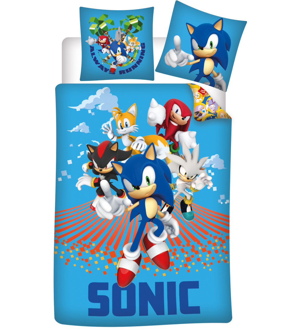 Sonic the Hedgehog vienmēr skrien Sonic the Hedgehog segas pārvalks 140√ó200cm, 70√ó90cm