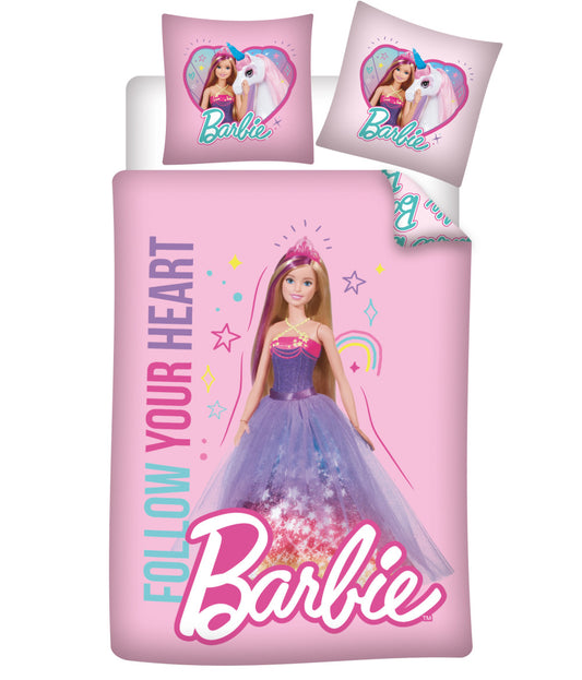 Barbie bērnu gultasveļas komplekts "Follow Your Heart" 100–135 cm, 40–60 cm