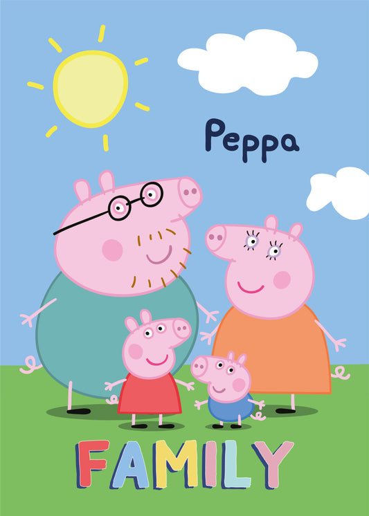 Peppa Pig ģimenes flīsa sega 100x140cm