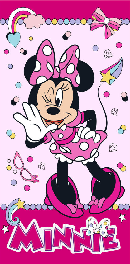Disney Minnie Smieklīgais vannas dvielis, pludmales dvielis 70x140 cm