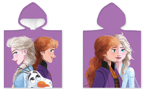 Disney Frozen violets pludmales dvielis pončo 50x100 cm