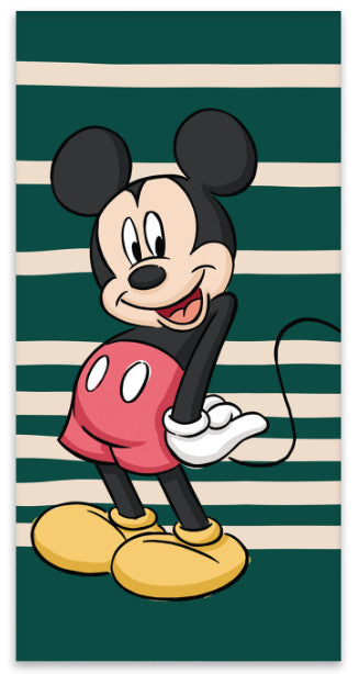 Disney Mickey zaļš vannas dvielis, pludmales dvielis 60x120cm