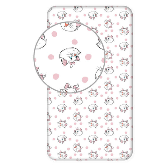 Disney Marie maigais palags ar gumiju 90x200 cm