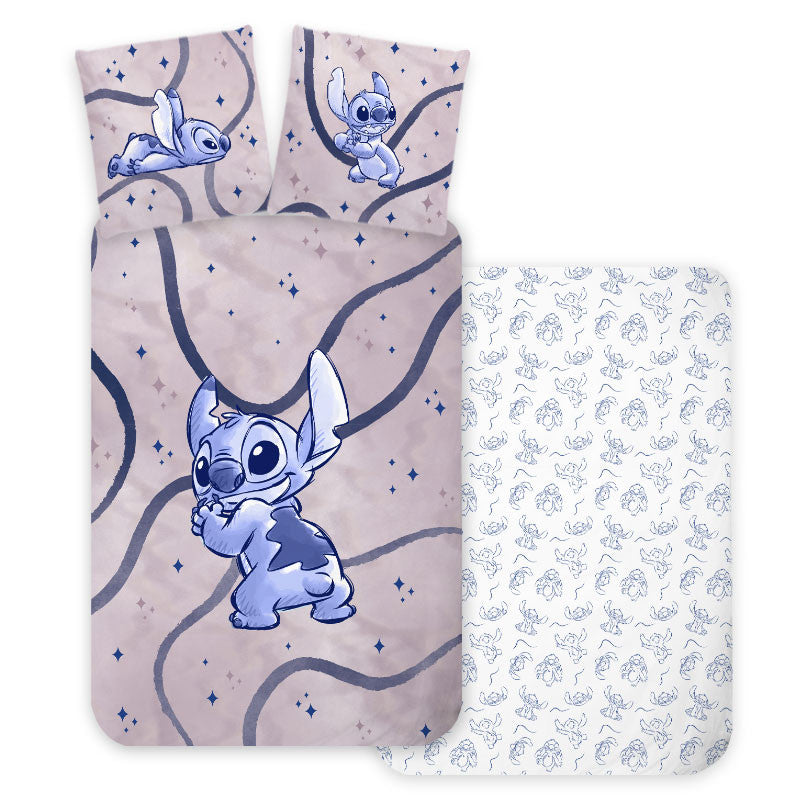 Disney Lilo un Stitch Zvaigžņu viļņu bērnu gultasveļas komplekts 100–135 cm, 40–60 cm