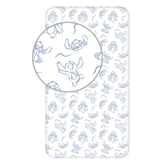 Disney Lilo un Stitch Zvaigžņu viļņu palags ar gumiju 90x200 cm