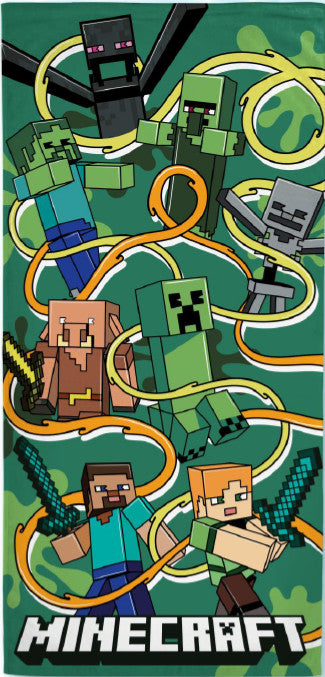 Minecraft Funtage Graphic vannas dvielis, pludmales dvielis 70x140cm
