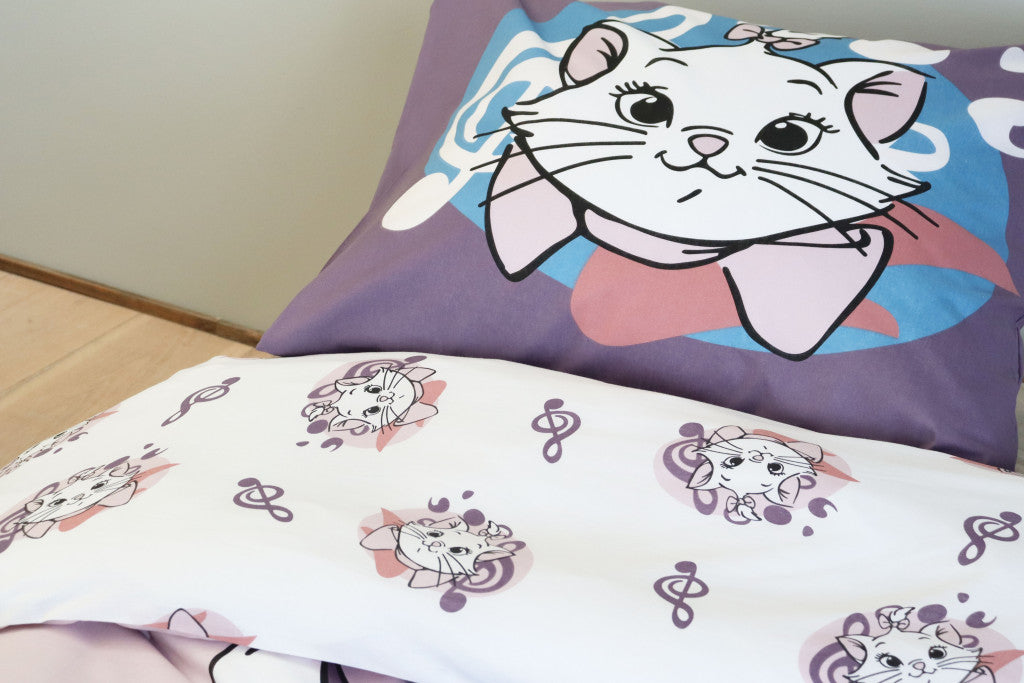 Disney Marie Purrfect bērnu, bērnudārza segas pārvalks 100–135 cm, 40–60 cm