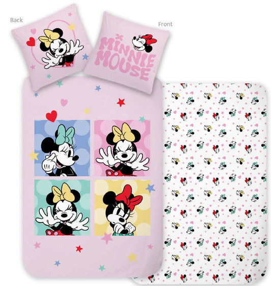 Disney Minnie gultasveļas komplekts Mīlestība un smiekli 140–200 cm, 70–90 cm