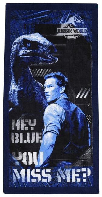 Jurassic World Hey Blue vannas dvielis, pludmales dvielis 70x140cm