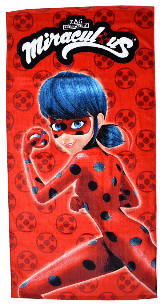 Miraculous Ladybug Red vannas dvielis, pludmales dvielis 70x140cm