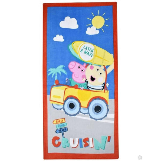 Peppa Pig Catch a Wave vannas dvielis, pludmales dvielis 70x140cm