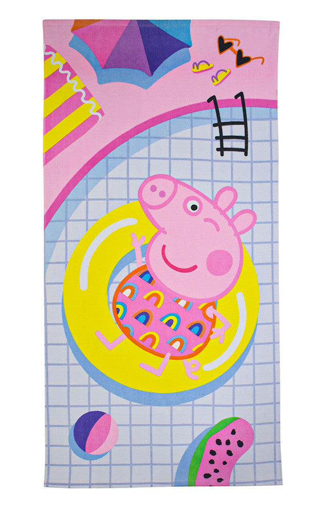 Peppa Pig vasaras vannas dvielis, pludmales dvielis 70x140cm