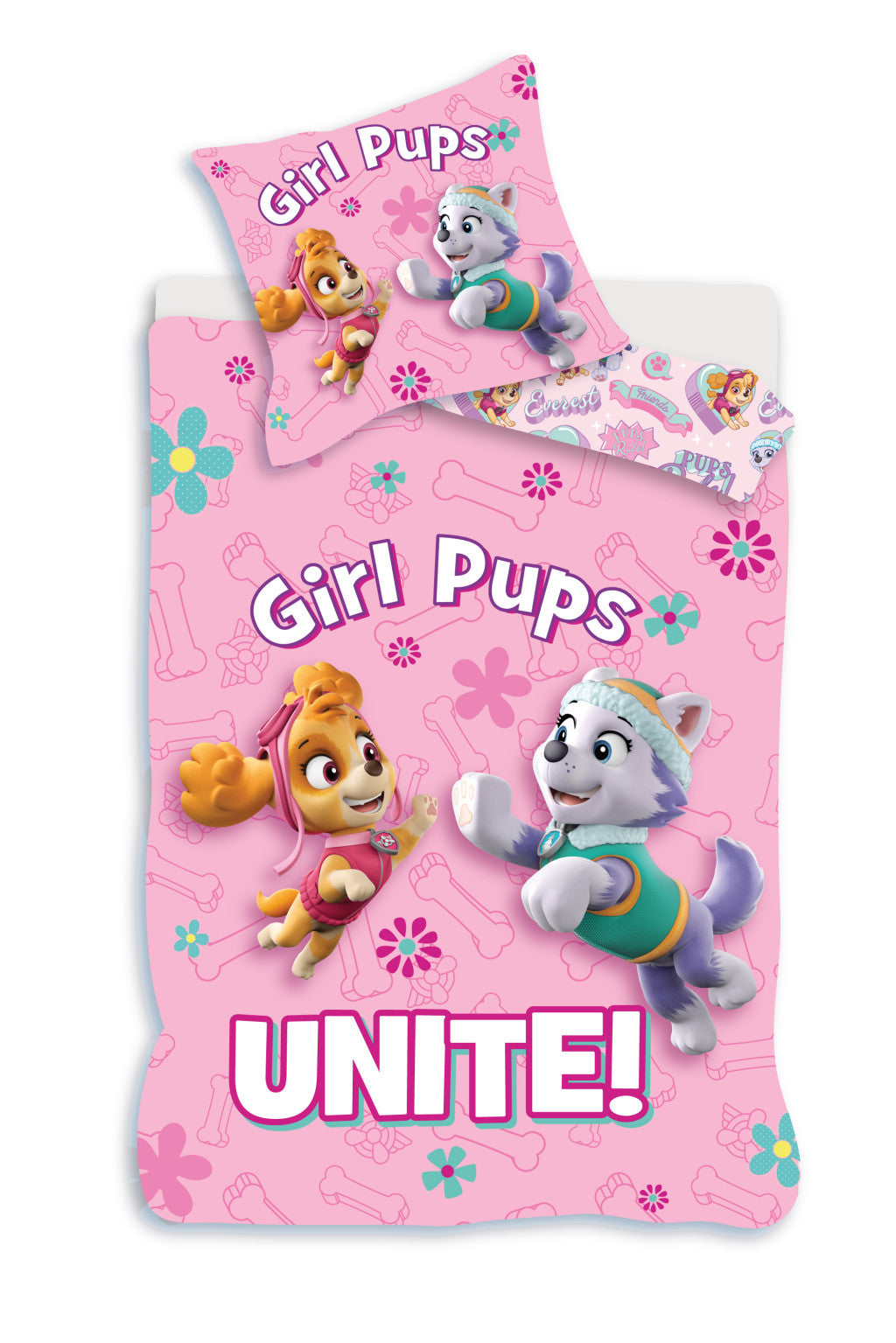 Ķepu patruļa Unite bērnu gultas veļas komplekts 100–140 cm, 40–45 cm