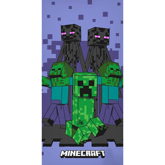 Minecraft violets vannas dvielis, pludmales dvielis 70x140cm