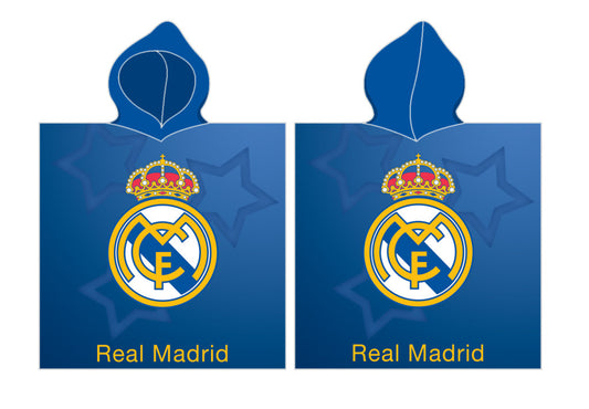 Real Madrid Star pludmales dvieļu pončo 55x110 cm (ātri žūstošs)