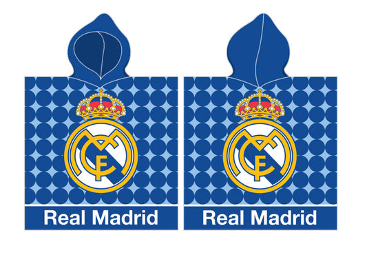 Real Madrid Los Blancos pludmales dvieļu pončo 55x110 cm (ātri žūstošs)