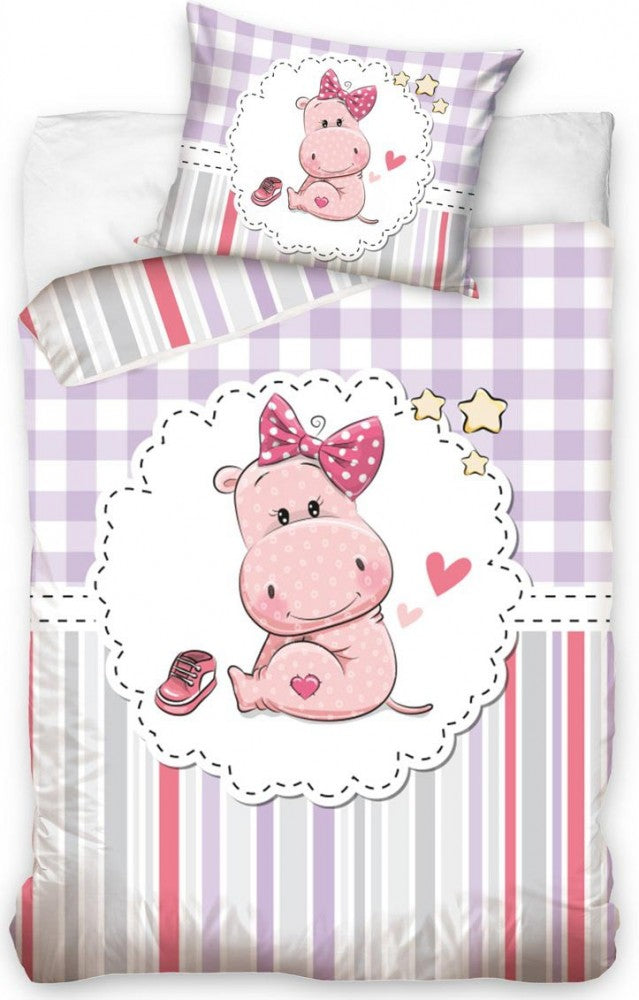 Hippo bērnu gultasveļas komplekts 100–135 cm, 40–60 cm