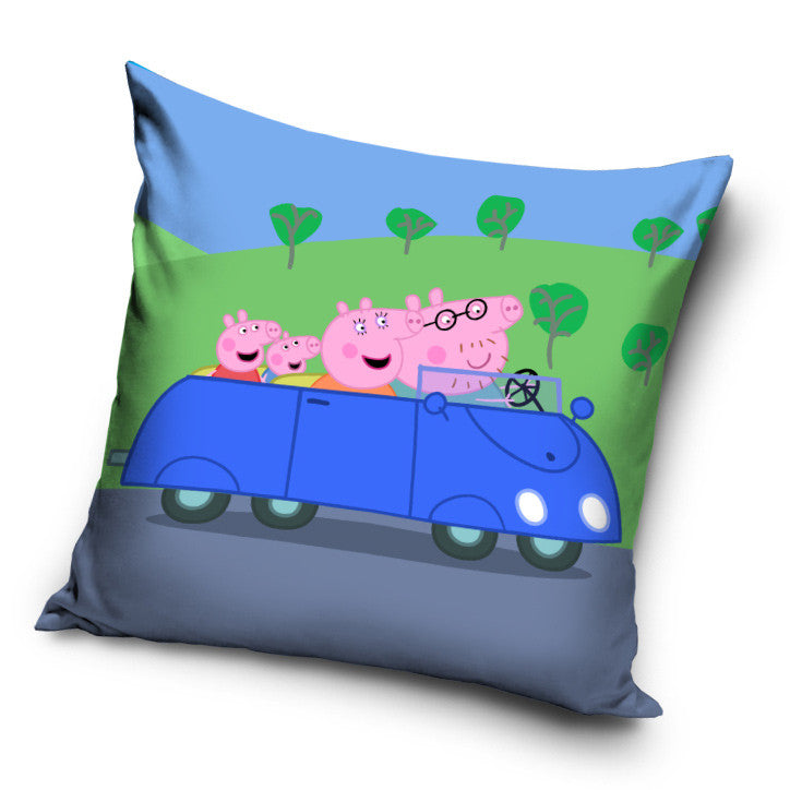 Peppa Pig zils automašīnas spilvena pārvalks 40x40 cm