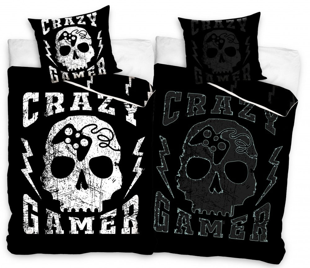 Gamer gultasveļas komplekts "Gamer" tumsā spīd 140–200 cm, 70 x 90 cm