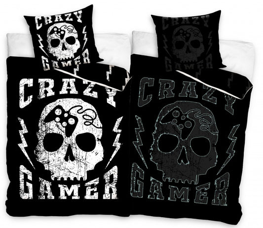 Gamer gultasveļas komplekts "Gamer" tumsā spīd 140–200 cm, 70 x 90 cm