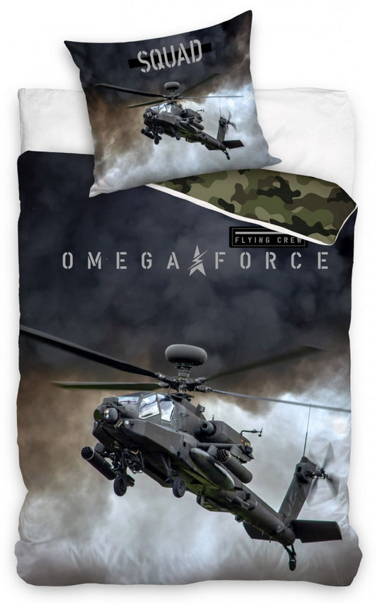 Helikoptera Apache gultasveļas komplekts 140x200 cm, 70x90 cm