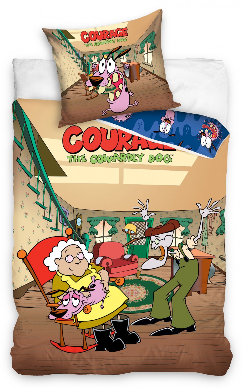Suņu gultasveļa "Courage the Cowardly" 140–200 cm, 70–90 cm