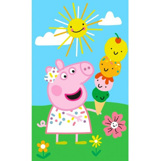 Peppa Pig Summer Time roku dvielis, sejas dvielis, dvielis 30x50 cm