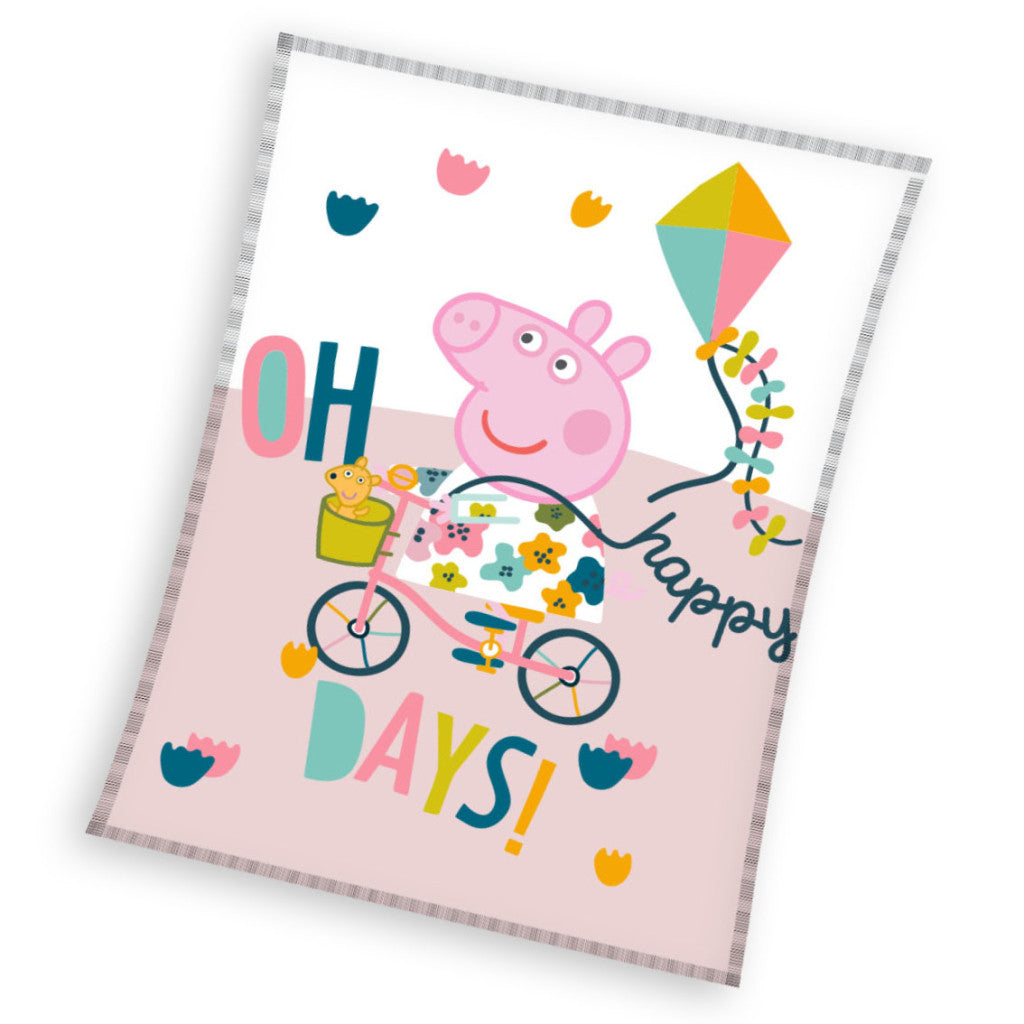 Peppa Pig Happy Days koraļļu flīsa sega 130x170cm