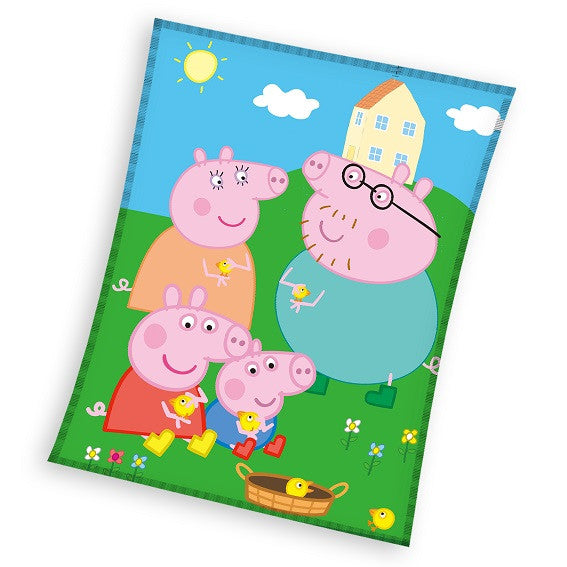 Peppa Pig Picnic koraļļu flīsa sega 150x200cm