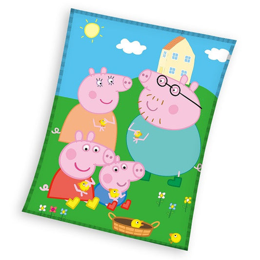 Peppa Pig Picnic koraļļu flīsa sega 150x200cm