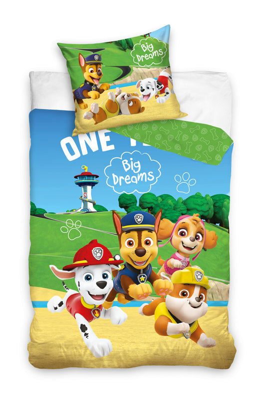 Ķepu patruļas lielo sapņu gultasveļas komplekts 140x200cm, 70x90cm
