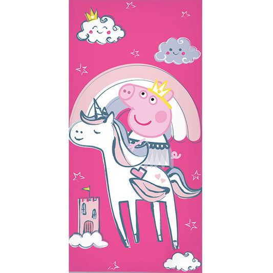 Peppa Pig Vienradža vannas dvielis, pludmales dvielis 70x140cm