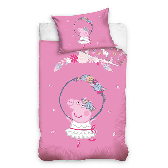 Peppa Pig Ballerina bērnu gultasveļas komplekts 100√ó135cm, 40√ó60 cm