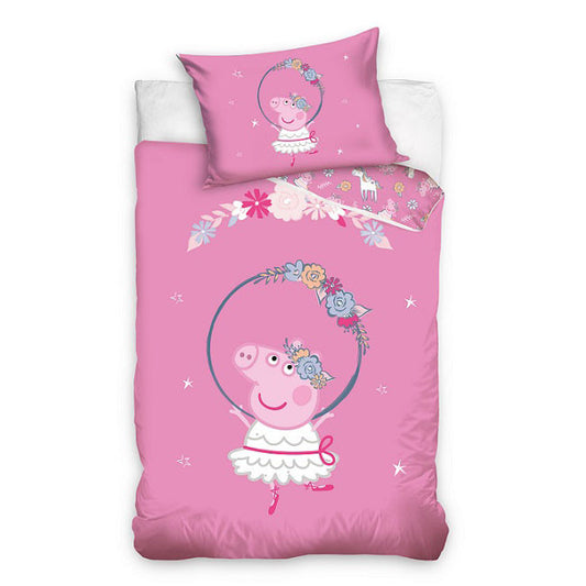 Peppa Pig Ballerina bērnu gultasveļas komplekts 100√ó135cm, 40√ó60 cm