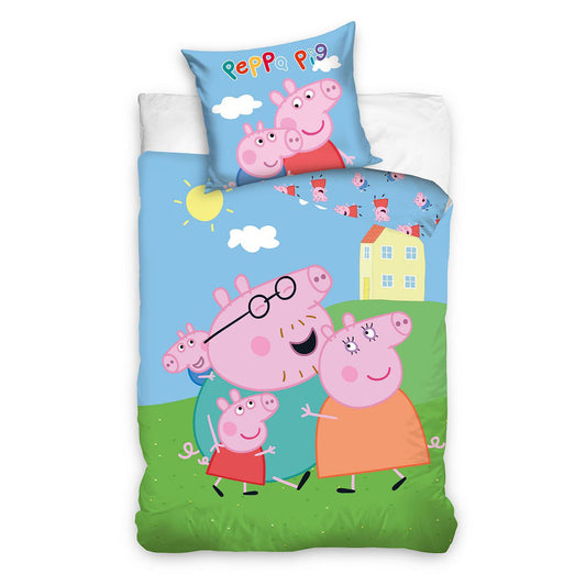 Peppa Pig Family bērnu gultasveļas komplekts 100–135 cm, 40–60 cm