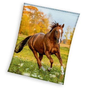Horses Gallop koraļļu flīsa sega 150x200cm