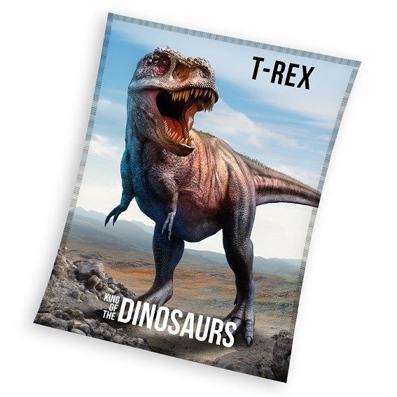 Dinozaura T-Rex koraļļu flīsa polārā sega 130x170cm