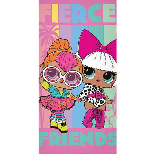 LOL Surprise Fierce vannas dvielis, pludmales dvielis 70x140cm