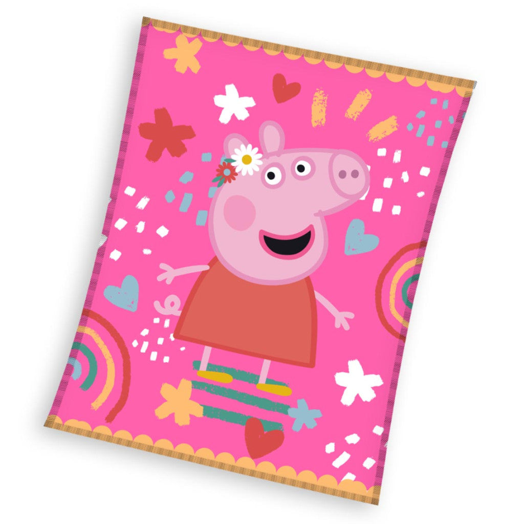 Peppa Pig Piggy Tales koraļļu flīsa sega 130x160cm