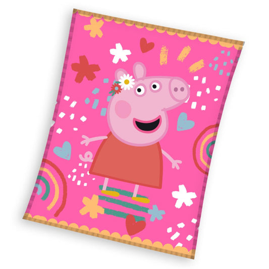 Peppa Pig Piggy Tales koraļļu flīsa sega 130x160cm
